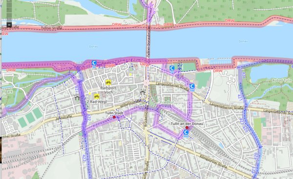 Bicycle map Tulln